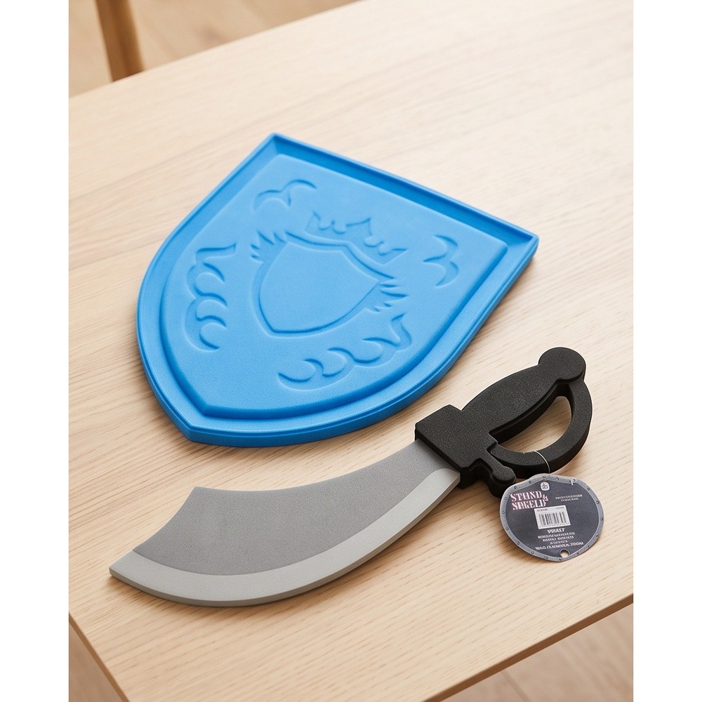 TOYI Kids Foam Sword and Shield Set Blue Wolf Crest Knight Pirate Play NEW